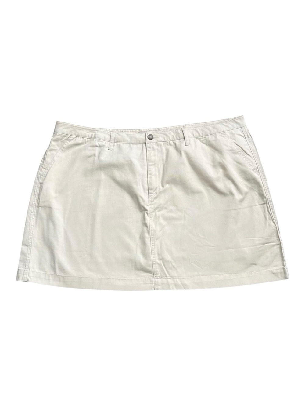 Woman Within Skort Womens Plus 26W Khaki Beige Twill Cotton Skirt Casual Pockets